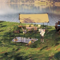 PawHut 24 Panels 44.5" Height Heavy Duty Dog Playpen for Small Medium Large Dogs, Black(m-8)