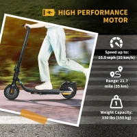 Soozier Folding Electric Scooter for Adults & Teens, E Scooter with Lights, Speed 25KM/H, 35KM Range, 330LBS Max Load(m-4)