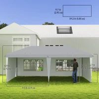 Outsunny 10' x 20' Outdoor Pop Up Canopy Tent Party Tent Instant Shelter W/ Carrying Bag, White(m-3)