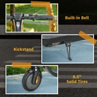 Soozier Folding Electric Scooter for Adults & Teens, E Scooter with Lights, Speed 25KM/H, 35KM Range, 330LBS Max Load(m-10)