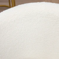 Vinsetto Armless Office Chair, Fluffy Computer Desk Chair with Adjustable Height, Swivel Wheels, Mid Back, White(m-9)