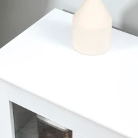 HOMCOM Modern Kitchen Sideboard, Stackable Storage Cabinet, Sliding Glass Door Console, Cupboard Serving Buffet for Kitchen & Dining Room, White(m-10)