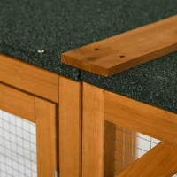 PawHut Outdoor Cat House, Catio Wooden Feral Cat Shelter, Cat Cage with Platforms, Large Enter Door, Weather Protection Asphalt Roof, 71" L, Orange(m-9)