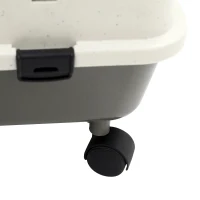 PawHut 2-Level Small Animal Cage Rabbit Hutch with Wheels, Removable Tray, Platform and Ramp for Bunny, Chinchillas, Ferret, Black(m-13)