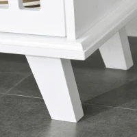 HOMCOM Storage Cabinet with Fretwork Doors and Shelf, Modern Freestanding Sideboard, Buffet, White(m-12)