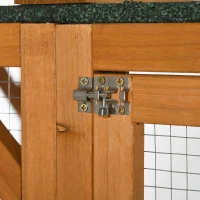 PawHut Outdoor Cat House, Catio Wooden Feral Cat Shelter, Cat Cage with Platforms, Large Enter Door, Weather Protection Asphalt Roof, 71" L, Orange(m-10)