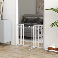 PawHut Pressure Fit Dog Gate Pet Barrier for stairs doorway, 29.9''- 42.1'' Width White(m-10)