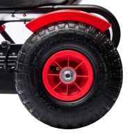 Aosom Pedal Go Kart for Kids, Pedal Car with Adjustable Bucket, Handbrake, 4 Rubber Wheels Powered Ride, Red(m-9)