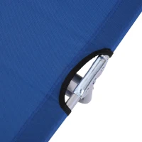 Outsunny Outdoor Lounge Chair, Adjustable Folding Chaise Lounge,  Tanning Chair with Sun Shade for Beach, Camping, Hiking, Backyard, Blue(m-9)