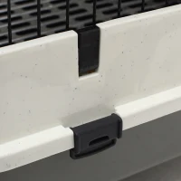 PawHut 2-Level Small Animal Cage Rabbit Hutch with Wheels, Removable Tray, Platform and Ramp for Bunny, Chinchillas, Ferret, Black(m-10)