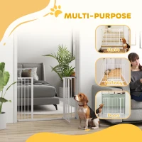 PawHut Pressure Fit Dog Gate Pet Barrier for stairs doorway, 29.9''- 42.1'' Width White(m-4)