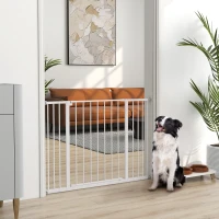 PawHut Pressure Fit Dog Gate Pet Barrier for stairs doorway, 29.9''- 42.1'' Width White(m-1)