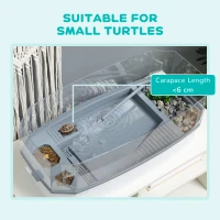 PawHut Turtle Tank Kit, Turtle Aquarium with Basking Platform, Water Pump, Filter Layer Design, Full View Visually Reptile Habitat, Easy to Clean and Change Water, Multi Functional Area(m-8)