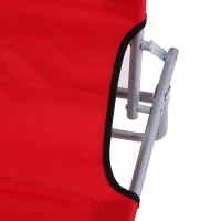 Outsunny Outdoor Lounge Chair, Adjustable Folding Chaise Lounge, Tanning Chair with Sun Shade for Beach, Camping, Hiking, Backyard, Red(m-7)