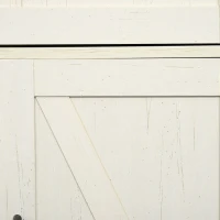HOMCOM Rustic Barn Door Storage Cabinet Modern Farmhouse Buffet Sideboard for Kitchen and Dining Room White(m-13)