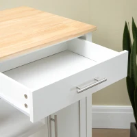 HOMCOM Kitchen Island, Compact Kitchen Cart on Wheels with Open Shelf & Storage Drawer for Dining Room, Kitchen, White(m-9)