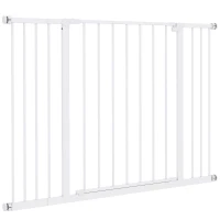 PawHut Pressure Fit Dog Gate Pet Barrier for stairs doorway, 29.9''- 42.1'' Width White(m-11)