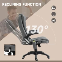 Vinsetto 6 Point Vibrating Massage Home Office Chair High Back Executive Chair with Reclining Back, Swivel Wheels, Grey(m-7)