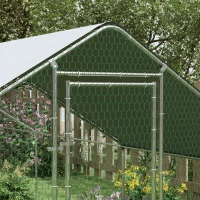 PawHut Large Chicken Coop with Waterproof and Anti-UV Cover, Spire Shaped for Outdoor and Yard Farm Use, 9.8' x 32.8' x 6.4'(m-9)