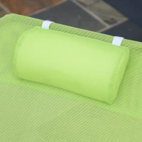 Outsunny Folding Chaise Lounge Chair, Pool Sun Tanning Chair, Outdoor Lounge Chair with Reclining Back, Breathable Mesh Seat, Headrest for Beach, Yard, Patio, Green(m-9)