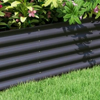 Outsunny 7.9' x 2' x 1.4' Galvanized Raised Garden Bed Kit, Metal Planter Box with Safety Edging, Dark Gray(m-8)