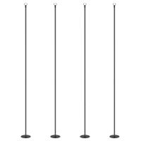 Outsunny 4 Pack of 10' String Light Poles, Steel Hanging Lighting Stand for Patio, Backyard, Deck, Wedding, Party, Black