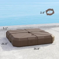 Outsunny Square Patio Umbrella Base, Cantilever Offset Umbrella Base Heavy Duty Outdoor Umbrella Stand Base, Filled Up to 143lbs with Stand or 130lbs with Water for Garden Poolside, Brown(m-3)
