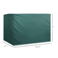 Outsunny 3-Seater Patio Swing Cover, Outdoor Garden Furniture Protection Hammock Cover Waterproof 85" X 61" X 59", Dark Green(m-3)