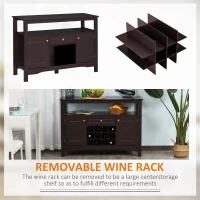 HOMCOM Modern Kitchen Buffet Bar Cabinet Storage Sideboard Dining Server with Drawer & 12-Bottle Wine Rack for Living Room, Espresso(m-7)