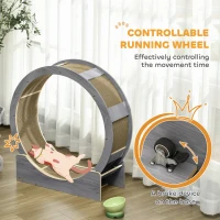 PawHut 36" Cat Wheel for Indoor Cats with Brake, Scratching Pads, Grey(m-6)