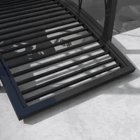 Outsunny 3.3' Metal Arch Zen Garden Pond Bridg with Safety Siderails for Stream, Fish Pond, Black(m-7)