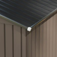 Outsunny 7' x 4' Outdoor Storage Shed, Garden Tool House w/ Foundation Kit Vents & Sliding Doors for Backyard Patio, Brown(m-12)