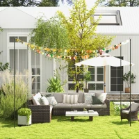 Outsunny 4 Pack of 10' String Light Poles, Steel Hanging Lighting Stand for Patio, Backyard, Deck, Wedding, Party, Black(m-2)