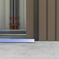 Outsunny 7' x 4' Outdoor Storage Shed, Garden Tool House w/ Foundation Kit Vents & Sliding Doors for Backyard Patio, Brown(m-11)