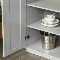 HOMCOM Modern Kitchen Pantry Freestanding Cabinet Cupboard with Doors and Drawer, Adjustable Shelving, Gray(m-9)