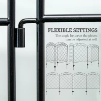 Outsunny 4 Pack Garden Fencing for Yard, Decorative Fence Panels as Animal Barrier and Flower Edging, Swirls(m-5)
