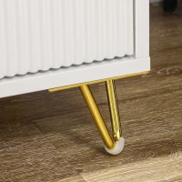 HOMCOM Drawer Chest, 3-Drawer Storage Cabinet Unit with Metal Legs for Living Room, 19.7"x15.7"x24.8", White(m-7)