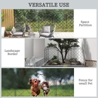 Outsunny 4 Pack Garden Fencing for Yard, Decorative Fence Panels as Animal Barrier and Flower Edging, Swirls(m-6)