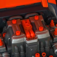 Qaba Kids Truck Engine Toys for Boys Girls 3 4 5 Years Old, Toddlers Construction Educational Repair Car Tool Set with Light and Sound, Orange(m-9)