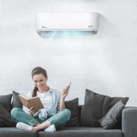 Senville 9000 BTU LETO Series Mini Split Air Conditioner with Heat Pump, Inverter, Alexa Compatibility, Installation Kit Included, White(m-1)