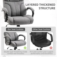 Vinsetto 500lbs Big and Tall Office Chair with Wide Seat, Ergonomic Executive Computer Chair with Adjustable Height, Swivel Wheels and Linen Finish, Light Gray(m-4)