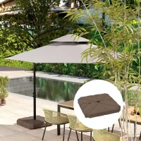Outsunny Square Patio Umbrella Base, Cantilever Offset Umbrella Base Heavy Duty Outdoor Umbrella Stand Base, Filled Up to 143lbs with Stand or 130lbs with Water for Garden Poolside, Brown(m-7)
