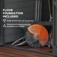 Outsunny 4.6' x 9' Outdoor Storage Shed, Lean to Metal Shed with Foundation Kit, Lockable Doors and Gloves for Patio, Lawn, Gray(m-8)