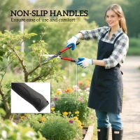 Outsunny 3 Pcs Pruning Shears Set with Hedge Shears, Lopper and Garden Secateurs, Garden Scissors Pruners for Gardening(m-6)