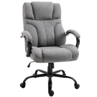 Vinsetto 500lbs Big and Tall Office Chair with Wide Seat, Ergonomic Executive Computer Chair with Adjustable Height, Swivel Wheels and Linen Finish, Light Gray