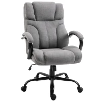 Vinsetto 500lbs Big and Tall Office Chair with Wide Seat, Ergonomic Executive Computer Chair with Adjustable Height, Swivel Wheels and Linen Finish, Light Gray(m-1)