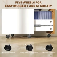 HOMCOM 2 Drawer Small Filing Cabinet Lockable Office Storage Cabinet with Hanging Bars for A4 Letter White Nature Wood(m-7)