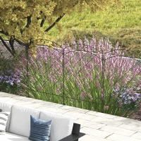 Outsunny 4 Pack Garden Fencing for Yard, Decorative Fence Panels as Animal Barrier and Flower Edging, Swirls(m-2)