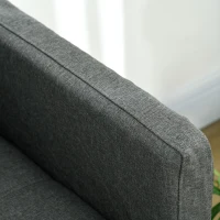 HOMCOM 53" 2 Seat Sofa, Upholstered Two Seater Couch with Sturdy Steel Legs for Bedroom, Living Room, Dark Grey(m-9)