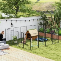 PawHut Heavy Duty Pet Playpen, 16 Panels Steel Dog Fence Puppy Exercise Pen with 2 Doors Locking Latch, 47" Height(m-1)